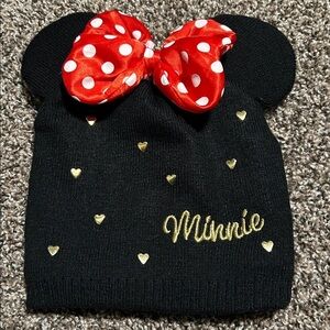 Disney Minnie Mouse Black and Red Polka Dot Hat